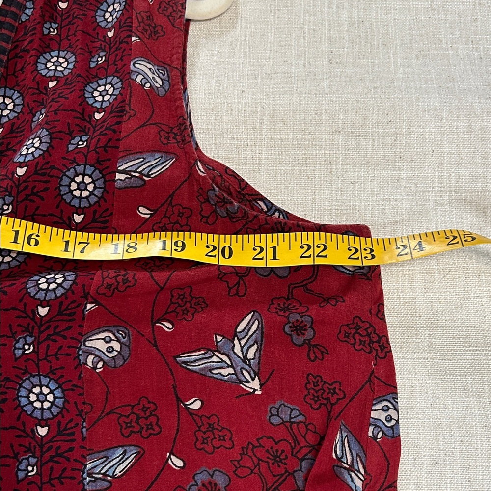 April Cornell Dress XL Burgundy Indian Print Maxi Floral Bohemian Festival - Picture 12 of 16